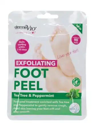 My Chemist Derma v10 exfoliating foot peel tea tree & peppermint offer