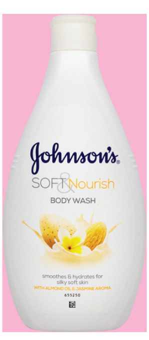My Chemist Johnsons soft & nourish almond oil body wash 400ml offer