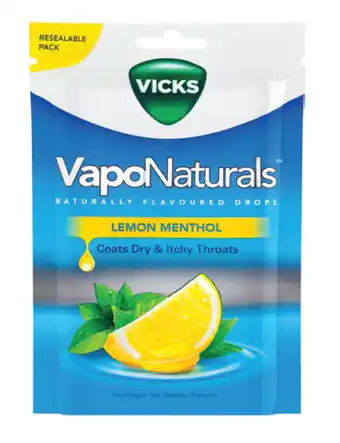 My Chemist Vicks vaponaturals resealable bag lemon menthol 19 pack offer