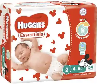 BIG W Huggies Essential Nappies - 54 Pack offer