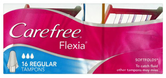 Carefree flexia tampons regular 16 pack