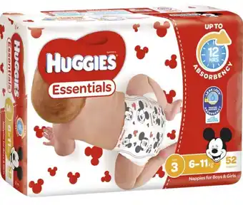 Huggies Essential Nappies - 52 Pack