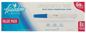 My Chemist Freedom midstream pregnancy test 8 pack offer