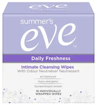 My Chemist Summer’s eve daily freshness intimate cleansing wipes 16 pack offer