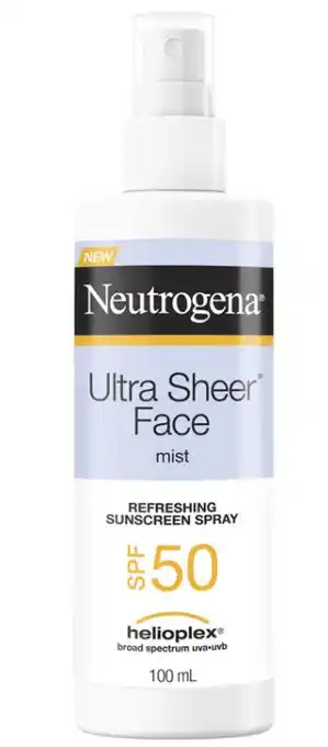 My Chemist Neutrogena spf 50 ultra sheer face mist 100ml offer
