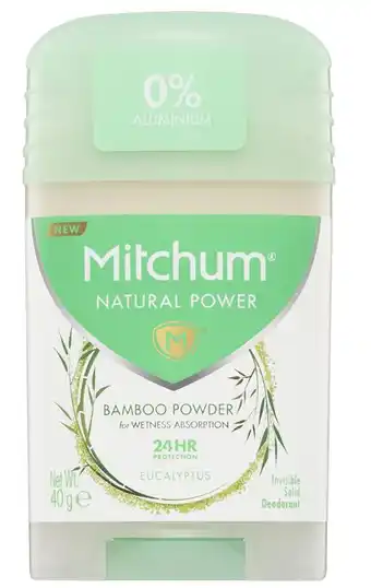 My Chemist Mitchum for women natural power deodorant stick eucalyptus 40g offer