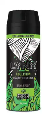 My Chemist Lynx deodorant collision wasabi + fresh linen 165ml offer