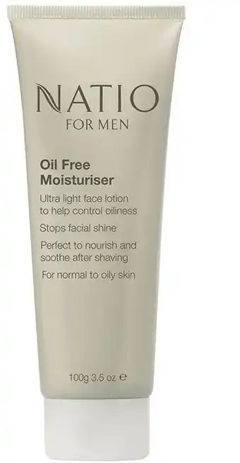 Natio for men oil free face moisturiser 100g