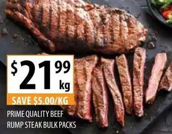 Supabarn PRIME QUALITY BEEF RUMP STEAK BULK PACKS offer