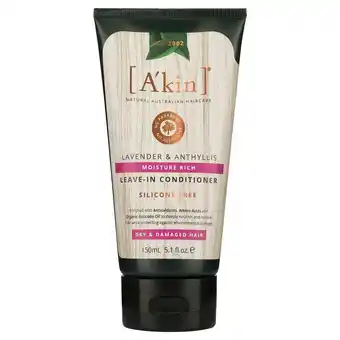 A'kin moisture rich lavender & anthyllis leave-in conditioner 150ml