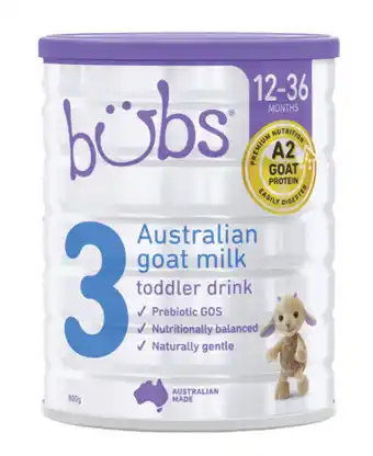 Bubs goat milk 3 formula 800g