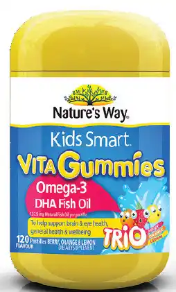 Good Price Pharmacy Nature's way kids smart vita gummies omega 3 dha trio 120 pack offer