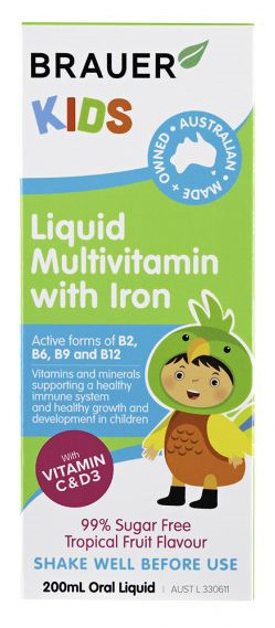 Good Price Pharmacy Brauer kids liquid multivitamin + iron 200ml offer