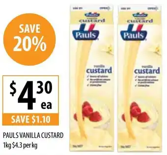 Supabarn PAULS VANILLA CUSTARD 1kg offer