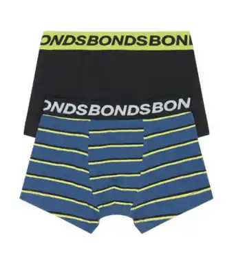 BIG W Bonds everyday boys 2-pack stretchable trunks sizes 3/4-14/16 offer