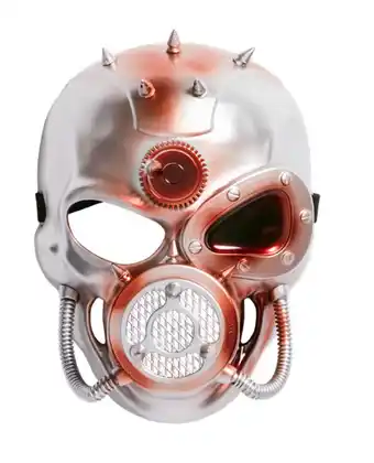 Halloween steampunk metallic mask silver