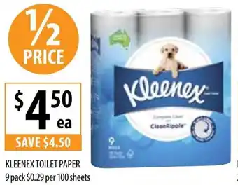 Supabarn KLEENEX TOILET PAPER 9 pack offer