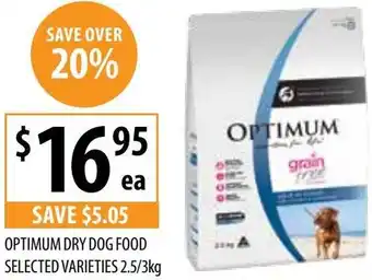 Supabarn OPTIMUM DRY DOG FOOD SELECTED VARIETIES 2.5/3kg offer