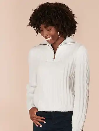 &me Zip Neck Cable Jumper