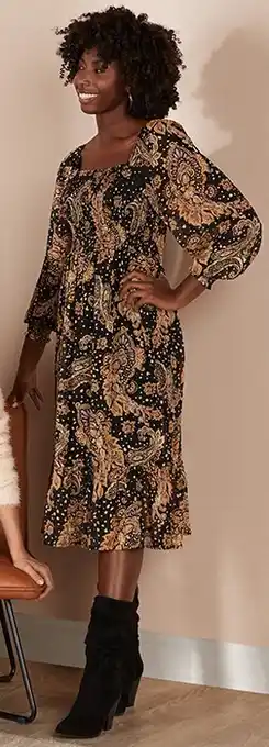 &me Volume Sleeve Midi Dress