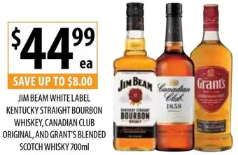 JIM BEAM WHITE LABEL KENTUCKY STRAIGHT BOURBON WHISKEY