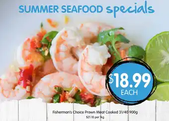 Spudshed Fisherman's Choice Prawn Meat Cooked 31/40 900g offer