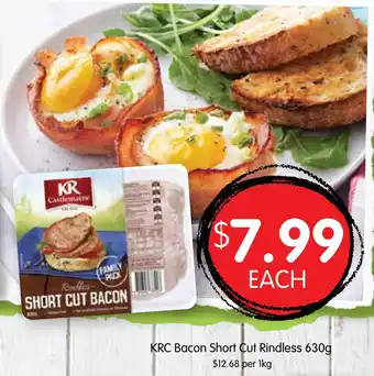 Spudshed KRC Bacon Short Cut Rindless 630g offer