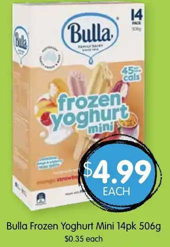 Spudshed Bulla Frozen Yoghurt Mini 14pk 506g offer