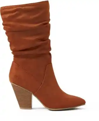 BIG W &me Microsuede Rouche Boots - Tobacco offer