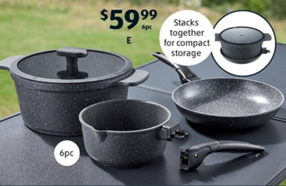 E Compact Cookware 6pc Set offer at ALDI