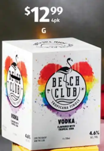 ALDI G Beach Club Tropicana Tingle 4 x 250ml offer