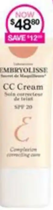 Priceline EMBRYOLISSE Skincare range CC Cream Sein correcta offer