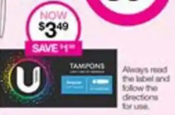 Priceline U BY KOTEX Selected products offer