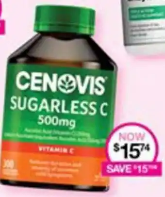 Priceline CENOVIS SUGARLESS C 500mg offer