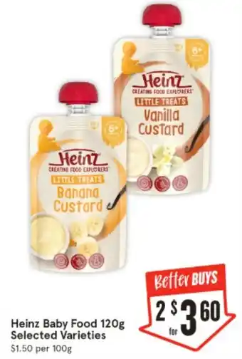 IGA Heinz Baby Food 120g Selected Varieties offer