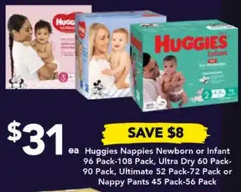 Drakes Huggies Nappy Pants 45 Pack-56 Pack offer