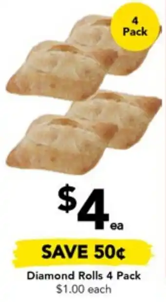 Drakes Diamond Rolls 4 Pack offer