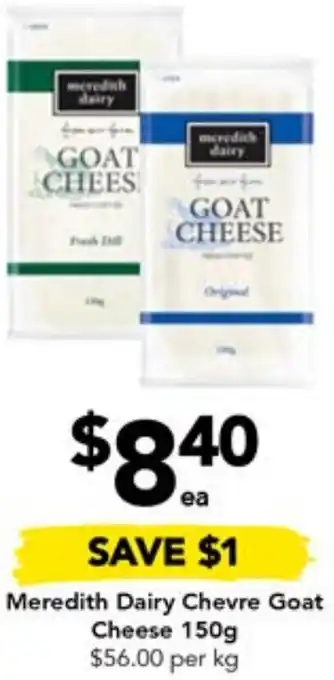 Drakes Meredith Dairy Chevre Goat Cheese 150g offer