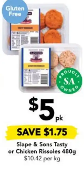 Drakes Slape & Sons Tasty or Chicken Rissoles 480g offer