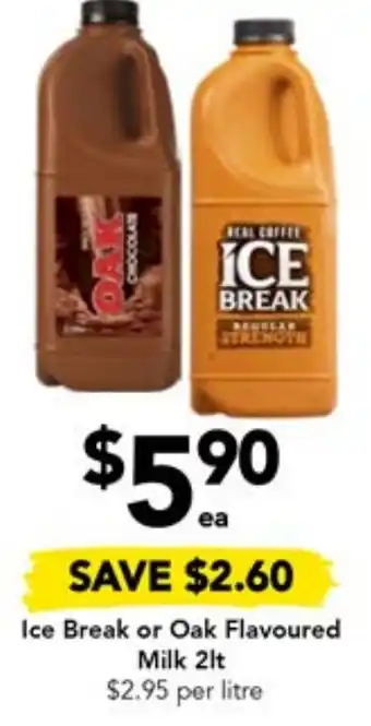 Drakes Ice Break or Oak Flavoured Milk 2lt offer