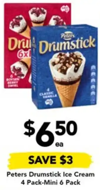 Drakes Peters Drumstick Ice Cream 4 Pack-Mini 6 Pack offer