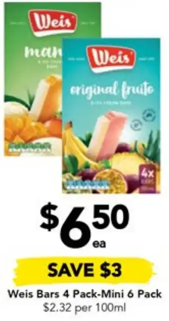 Drakes Weis Bars 4 Pack-Mini 6 Pack offer