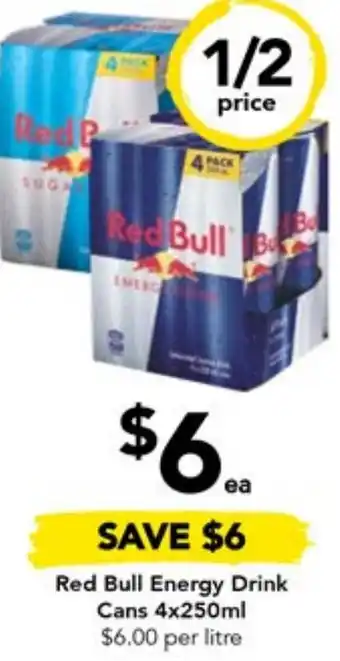 Drakes Red Bull Energy Drink Cans 4x250ml offer