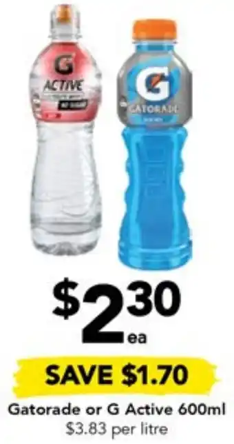 Drakes Gatorade or G Active 600ml offer