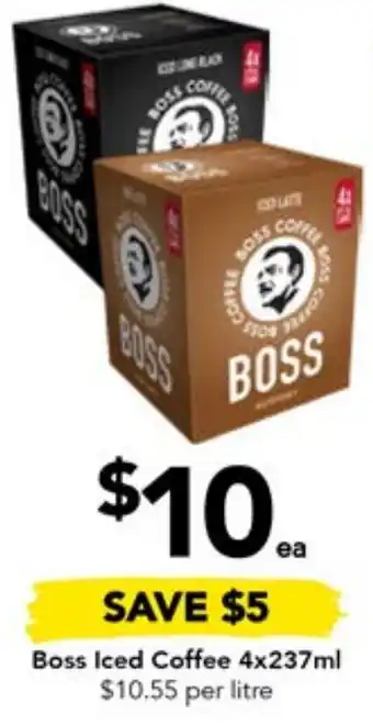 Drakes Boss Iced Coffee 4x237ml offer