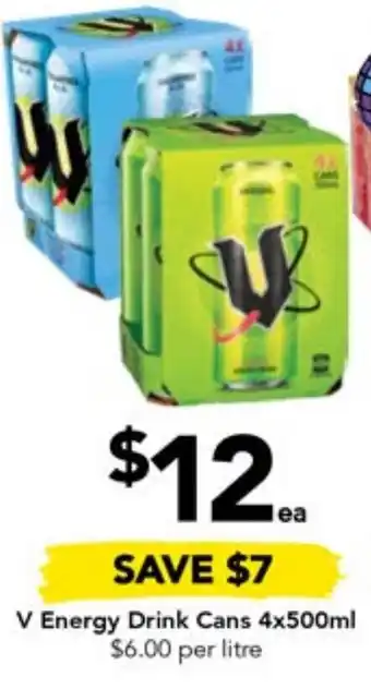 Drakes V Energy Drink Cans 4x500ml offer