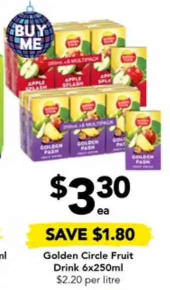 Drakes Golden Circle Fruit Drink 6x250ml offer
