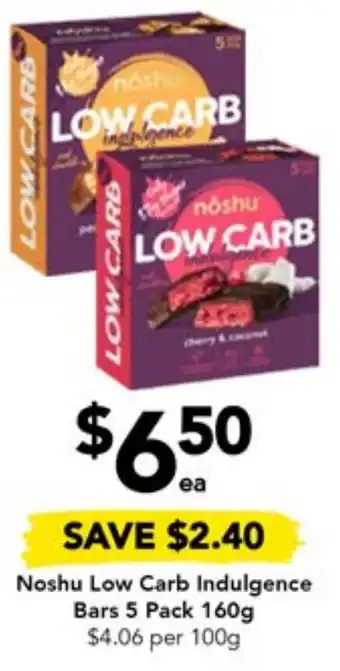 Drakes Noshu Low Carb Indulgence Bars 5 Pack 160g offer