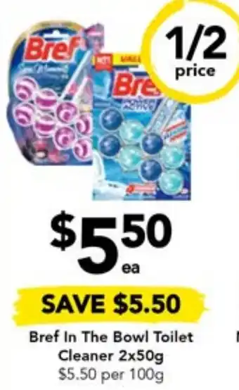 Drakes Bref In The Bowl Toilet Cleaner 2x50g offer