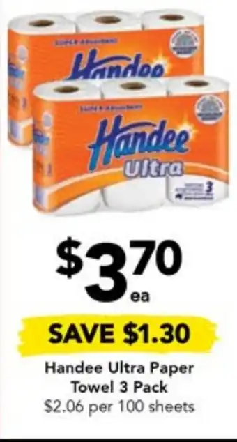 Drakes Handee Ultra Paper Towel 3 Pack offer